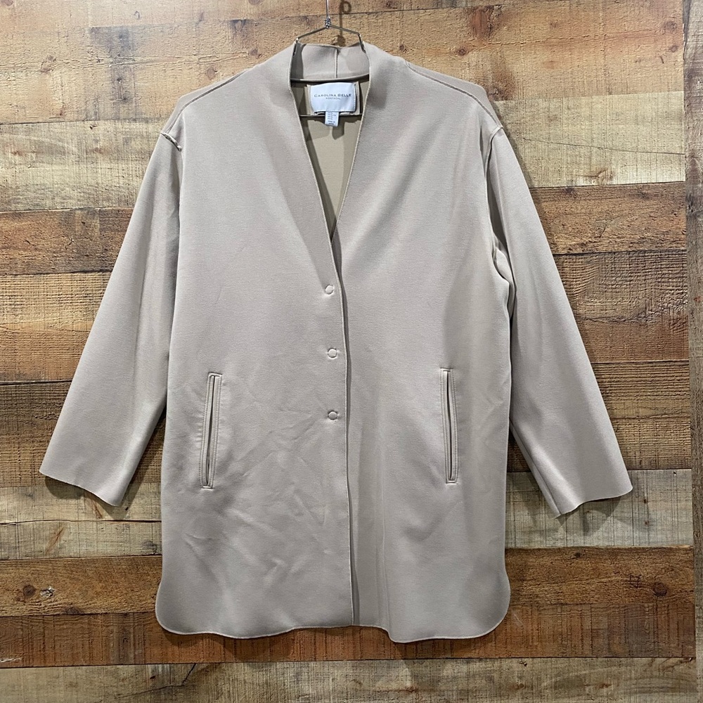 Carolina Belle Montreal Beige Designer Jacket Cardigan Size XL